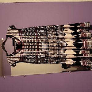 Cleo Petites Dress, Woman's XL, soft retro black, white & pink pattern